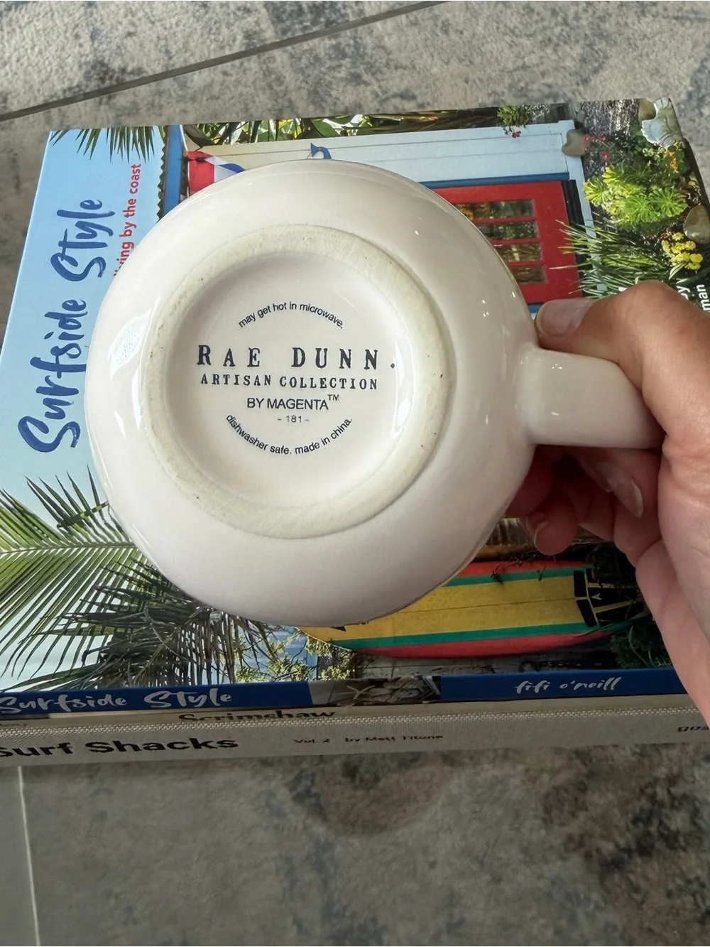 Rae Dunn White Ceramic Pitcher with Black 'CREAM' Lettering